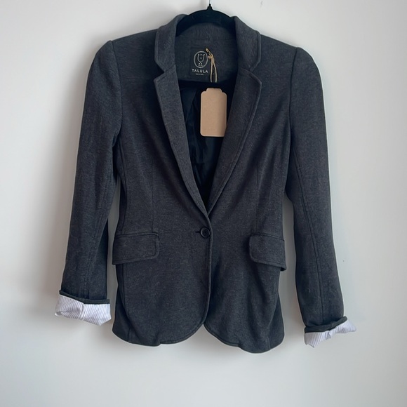 Aritzia Talula Pima Cotton Blazer - Size XS - Charcoal colour - Picture 1 of 6
